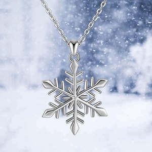 Oem <span class=keywords><strong>de</strong></span> las mujeres <span class=keywords><strong>de</strong></span> <span class=keywords><strong>la</strong></span> joyería <span class=keywords><strong>de</strong></span> <span class=keywords><strong>la</strong></span> plata esterlina 925 copo <span class=keywords><strong>de</strong></span> nieve blanco colgante collar encanto - Product Image 3