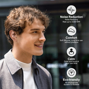 Tapones para los Oídos para Dormir, Cancelación de Ruido, Reutilizables, Reducción de Ruido, Silicona Suave, Protección Auditiva - Product Image 4