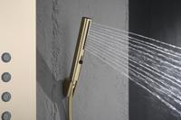 Système de douche gris anthracite HONGDEC avec affichage numérique, corps de vanne, montage mural, colonne de douche en acier inoxydable, panneau de salle de bain