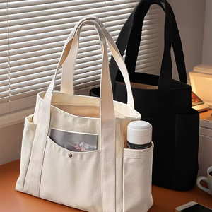 Customized Natural <strong>Tote</strong> <strong>Bag</strong> for <strong>Women</strong> Large Capacity <strong>Tote</strong> <strong>Bags</strong> for College Students with Pocket <strong>Canvas</strong> for Work Going Book <strong>Bag</strong> - Product Image 5