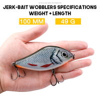 En gros 100mm 49g jerkbait pike curseur eau douce eau salée pêche au gros leurres dur appâts jerk