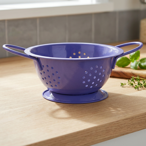 <b>Vegetable</b> Fruit Noodles Colander Purple Color Colander with Wire Handle Basket Stainless Steel Family Commonly Used Tools - Product Image 3