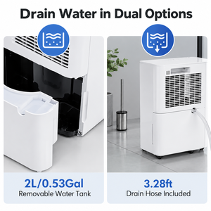 Déshumidificateur silencieux de 5500 pi² (80 pintes) pour sous-sol, maison, grande pièce, avec tuyau de drainage et réservoir de 5 L, contrôle de l'humidité - Product Image 2
