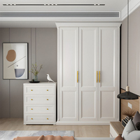 Armoire de rangement pour chambre à coucher personnalisée au design classique européen Meuble de rangement à 4 portes en bois de style shaker blanc Armoire avec tiroirs