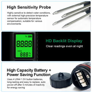 <span class=keywords><strong>3</strong></span>-<span class=keywords><strong>1</strong></span> मृदा परीक्षक मीटर डिजिटल मिट्टी, उद्यान, कृषि, हाइड्रोपोनिक्स के लिए तापमान और नमी परीक्षक - Product Image 5