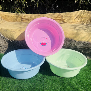 Grand bac en plastique rond de 50 cm, épaissi et profond, pour la lessive et les bains de pieds, usage domestique, couleurs assorties - Product Image 2