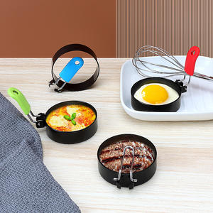 Round <b>Egg</b> Fryer <b>Rings</b> With <b>Silicone</b> Handle Non Stick <b>Egg</b> Mold For Cooking Perfect Fried <b>Eggs</b> Kitchen Tool Set - Product Image 5
