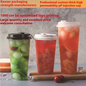 Eco-Friendly 500Ml 700Ml 1000Ml Disposable Pp <b>Plastic</b> <b>Cups</b> With Lids Hot Cold Beverages Parties for Milk Tea & Juice - Product Image 3