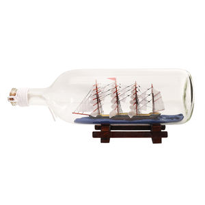 11'' Nautische ambachten Groot antiek cadeau Passat Hoogschip Gedetailleerd model schip <span class=keywords><strong>in</strong></span> de fles Souvenirs Cadeaus Decoratie Glazen vlotter - Product Image 3