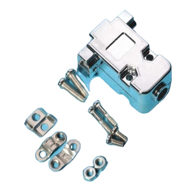 Plastic hood for d-sub dust cover plastic type chrome plated15 Pin DB Metal Hood D-sub connector cover