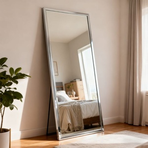 Indoor Customized Floor <b>Mirror</b> China Manufacture clear Floor <b>Mirror</b> with Aluminium Alloy Frame Be Used in Living Room Home Decor - Product Image 1
