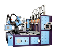 Machine de moulage par injection de caoutchouc à double couleur et 6 stations KT-8586S pour la fabrication de semelles et de chaussures en caoutchouc