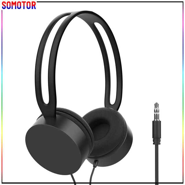 Colors Optional Over-ear Wired Headphones with Soft Comfortable High-protein Leather Earmuff for Gaming Learning