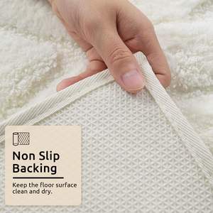 Tappetini da <span class=keywords><strong>Bagno</strong></span> Bianchi Lavabili in Lavatrice Skymoving, <span class=keywords><strong>Tappeto</strong></span> Boho in Microfibra Antiscivolo, Morbido <span class=keywords><strong>Tappeto</strong></span> Geometrico di Lusso per <span class=keywords><strong>Bagno</strong></span> - Product Image 4