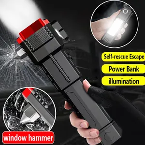 Aeternam Power Bank Zoombare Custom Werkende Licht Zaklamp Auto Noodhamer Led Lantaarn Zaklampen