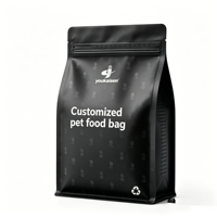 Sacs à fond plat pour aliments pour chiens, imprimés sur mesure, recyclables, haute barrière, avec fermeture à huit côtés, 1 kg, 3 kg, 5 kg, sac à soufflet EVOH