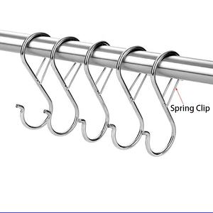 Ganchos colgantes de metal S Hebilla DE SEGURIDAD Ganchos de bloqueo en forma de S <span class=keywords><strong>para</strong></span> dormitorio Cocina <span class=keywords><strong>Plantas</strong></span> Macetas Toallas - Product Image 2