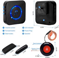 Daytech Système d'alarme sans fil CC03 avec capteur de porte Bouton d'appel pour la sécurité à domicile des patients âgés