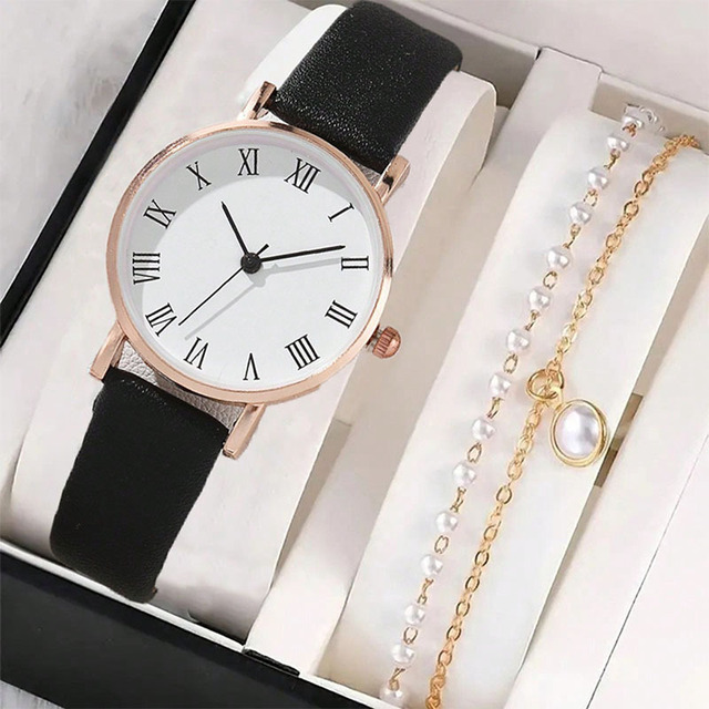 Customized Minimalist and Luxury Women's Quartz Mesh Watch Strap and Bracelet Two Piece Watch Set