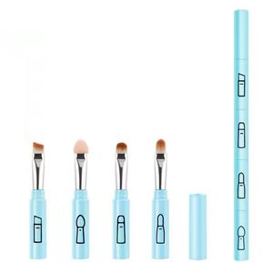 แปรงแต่งหน้าแบบพกพา 4 in 1 สำหรับอายแชโดว์ อายไลเนอร์ คิ้ว ลิปสติก และแป้งฝุ่น ชุดแปรงขนาดเล็กสำหรับเดินทาง - Product Image 4