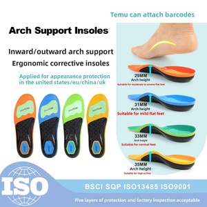 Plantillas ortopédicas de corrección para pie plano, bajas, medias y altas, con soporte de arco para hombres y mujeres - Product Image 1