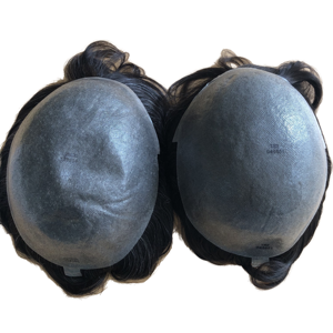 100% Real Non-Remy Base de piel humana Sistema de reemplazo de cabello 0,08-0,10mm Cabello indio natural Doble nudo Tupé derecho Diseño PU - Product Image 1