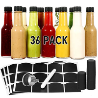 Bouteille en verre transparente de 90 ml (3 oz), 150 ml (5 oz), 250 ml (8 oz) pour vinaigre, ketchup, sauce chili piquante avec bouchons en plastique