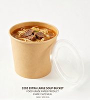 Bol à soupe jetable en papier kraft à paroi simple, anti-fuite, pour porridge, à emporter, design personnalisé, vente en gros usine