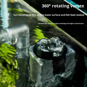 Écumeur de surface d'aquarium électrique - Éliminateur silencieux de film protéique, mini roue à eau flottante pour l'oxygénation et la filtration - Product Image 2