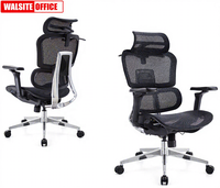 Chaise de bureau ergonomique moderne en maille, pivotante, à dossier haut, réglable en 3D, option avancée pour usine
