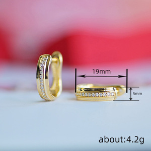 Orecchini con bordo metallico per donna, con accenti scintillanti, eleganti gioielli per l'orecchio alla moda per tutti i giorni - Product Image 4