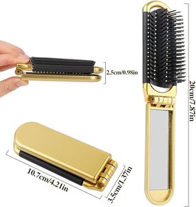 Venta al por mayor de nuevo diseño de espejo plegable <span class=keywords><strong>con</strong></span> peine de viaje de bolsillo Mini cepillo de pelo plegable <span class=keywords><strong>con</strong></span> espejo de <span class=keywords><strong>maquillaje</strong></span> peine - Product Image 4