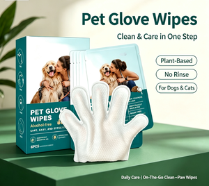 Guanti Salviette Monouso Melly per la Pulizia degli Animali Domestici, Confezionati Singolarmente, a Base Vegetale, Non Tessuti, Formula Delicata, Senza Risciacquo, per Cani - Product Image 5