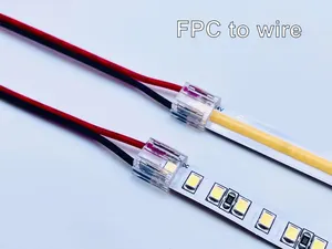 Conector de tira LED COB de 2 pines, Terminal de cable de extensión, conectores LED para luces de cinta SMD 2835 5050, Clips de abrazadera fija