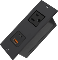 Stopkontak 1 Lubang 2 USB Quick Charge Terpasang Rata 125V US Power Strip USB-C 20W PD Pengisian Cepat Stopkontak Meja