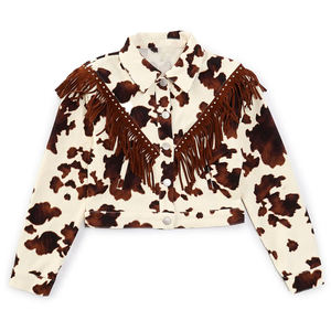 Chaqueta vaquera impermeable con estampado de máxima comodidad para niñas Diseño de ropa de calle de moda para primavera Última ropa de moda - Product Image 1