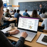 Portátil CoreNest de 15.6 Pulgadas para Estudiantes, Delgado, Intel 5205U, Huella Dactilar, Teclado Retroiluminado, Portátil para Aprendizaje en Línea para la Educación Escolar
