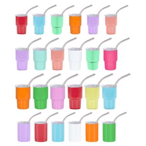 Mini Vaso Térmico de Acero Inoxidable de 2oz, 3oz, 4oz, 6oz con Base Pesada, Vaso para Espresso con Pajita, Taza Demitasse, Diseño Atractivo, para Viajes - Product Image 1