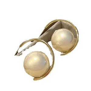 Dropshipping 925 aguja de plata grandes pendientes de perlas para mujer 2024 nuevos pendientes de moda A364