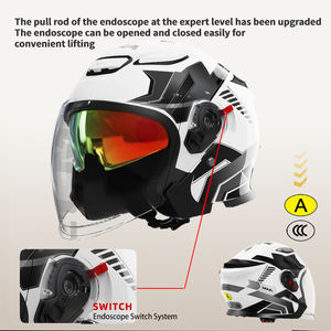 Unisex per tutte le stagioni casco elettrico mezza faccia leggero doppio visiera ABS misura universale nuova condizione-motore Evo per <span class=keywords><strong>Kask</strong></span> - Product Image 6
