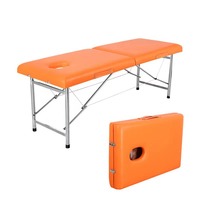 Table de massage améliorée, lit de massage facial professionnel pliable en acier inoxydable pour spa.