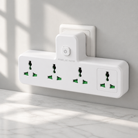 Adaptateur secteur universel multi-prises OEM personnalisé en gros, 4 prises EU Schuko, rallonge murale avec interrupteur principal, câble de 0,5 m, 10A