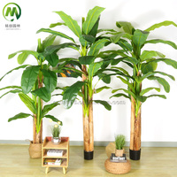 Prix d'usine, plante artificielle de bananier décorative d'extérieur, toucher réel, résistance aux UV, bananier en plastique au toucher réel