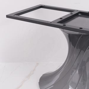 قاعدة طاولة كرنك من الألياف الزجاجية بقاعدة رخامية من الحجر المتكلس بساق رمادية كاكي قاعدة طاولة أنبوبية من الألياف الزجاجية - Product Image 6