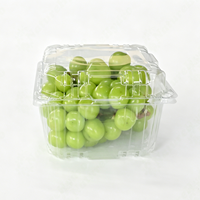 Boîte en blister PET jetable recyclable, emballage transparent pour fruits, raisins, fraises, bleuets