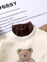 Nouveau sweat-shirt doublé à col rond style coréen avec imprimé 3D dessin animé tie-dye pour garçons et filles, collection automne pour enfants, fabriqué en Corée