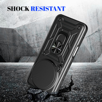 Coque de protection hybride antichoc avec anneau de protection d'objectif et support pour Honor Magic8 Pro, Magic 7 Pro, Magic 6, 5 Lite