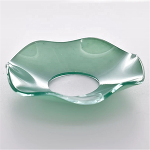 Accesorio de portavelas de vidrio transparente, <span class=keywords><strong>plato</strong></span> hondo ondulado, <span class=keywords><strong>plato</strong></span> poco profundo <span class=keywords><strong>para</strong></span> decoraciones <span class=keywords><strong>para</strong></span> el hogar de bodas - Product Image 5