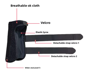 Soporte de <span class=keywords><strong>muñequera</strong></span> <span class=keywords><strong>para</strong></span> túnel carpiano SPORT con 2 correas y estabilización de férula de metal, ayuda a aliviar <span class=keywords><strong>la</strong></span> artritis por <span class=keywords><strong>tendinitis</strong></span> # - Product Image 6