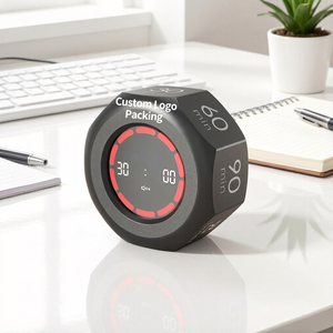 Minuteries Pomodoro numériques 1, 3, 5, 15, 30, 60, 90 minutes, cube d'apprentissage visuel pour enfants, minuteur de cuisine à capteur de gravité à retournement visuel - Product Image 1